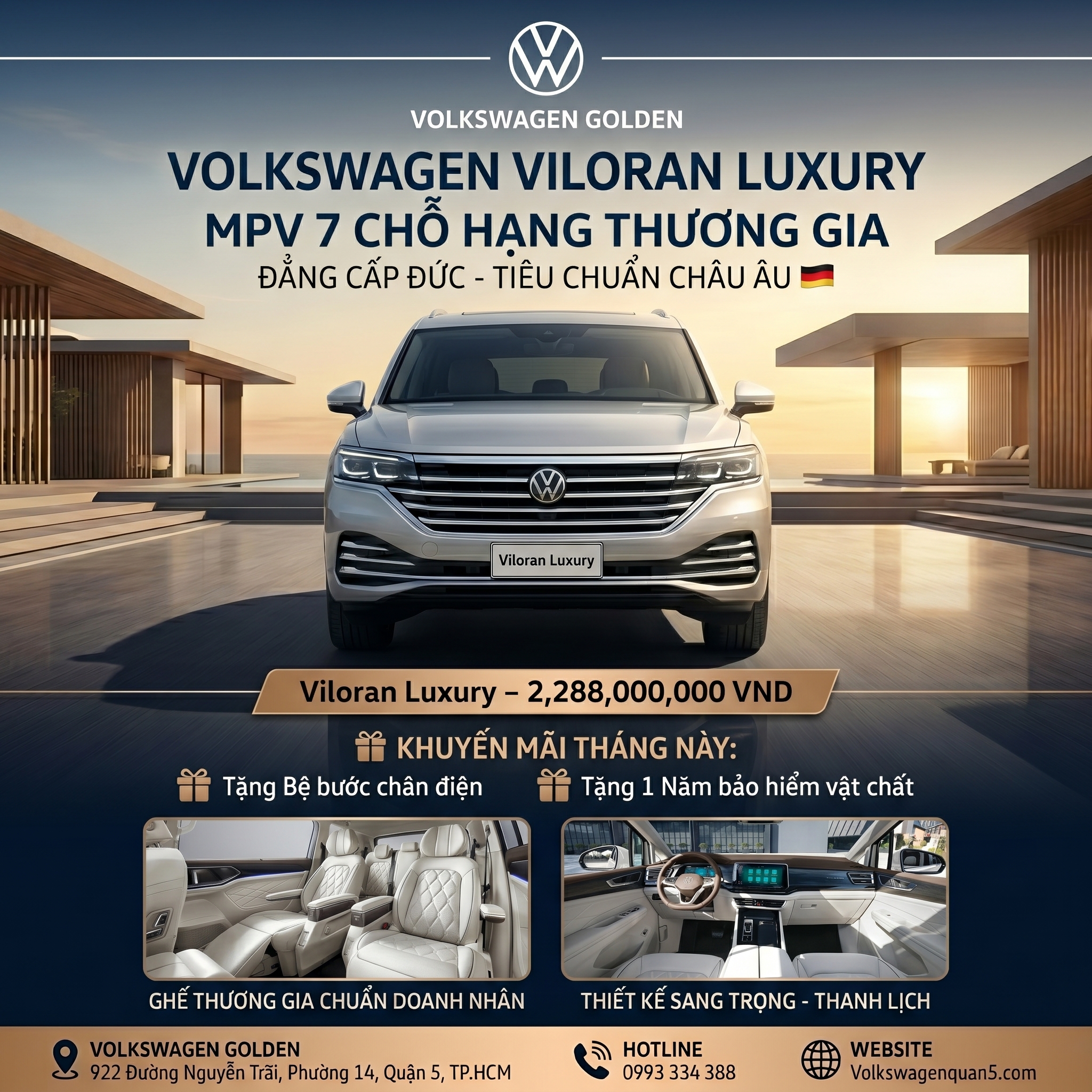 VOLKSWAGEN VILORAN LUXURY 1 ưu đãi và giá xe viloran luxury tháng 6