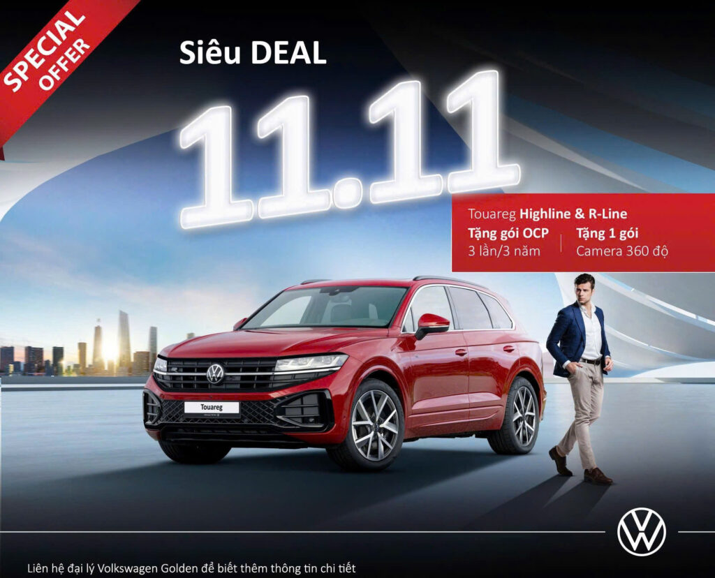 VOLKSWAGEN GOLDEN -FLASH SALES 11.11 - TRÃI NGHIỆM XE ĐỨC CHỈ TỪ 798 TRIỆU 4 volkswagen touareg gia xe 2025